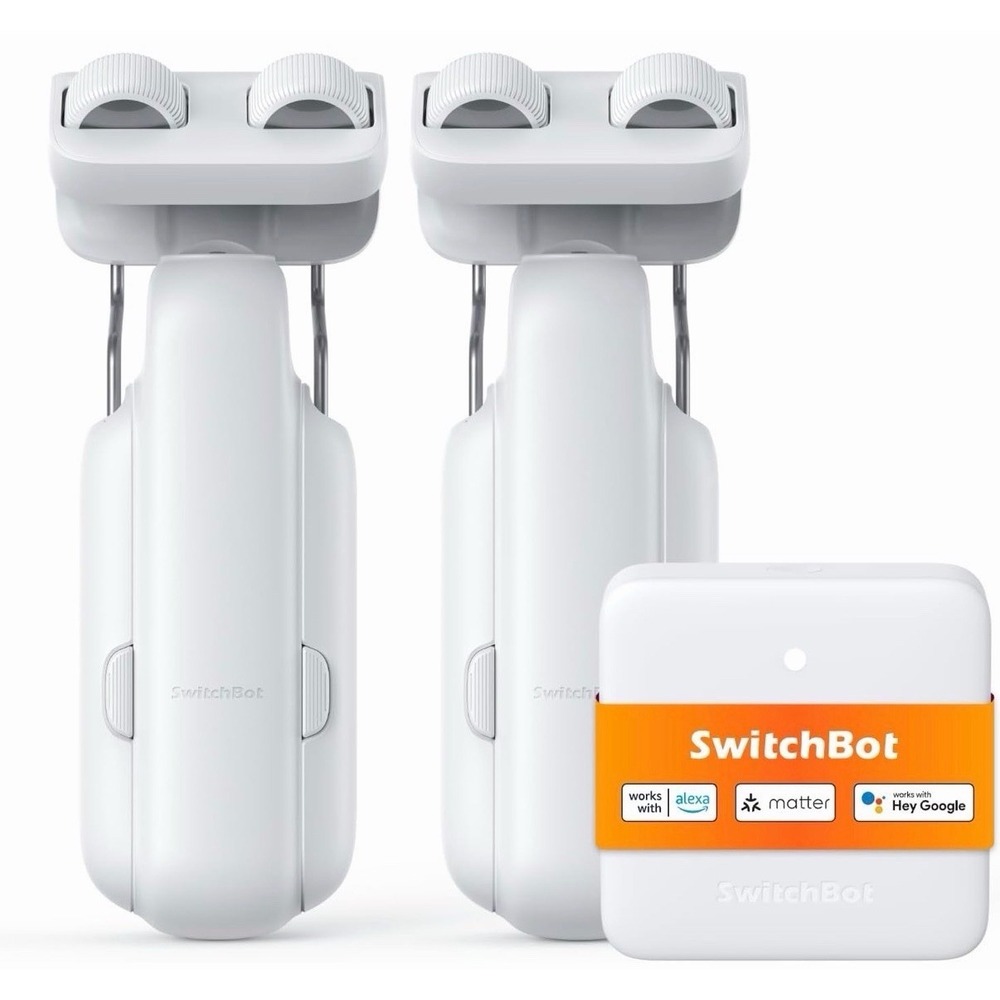 SwitchBot Smart Automatic Curtain Opener 2 Pack with Hub Mini Control With Alexa
